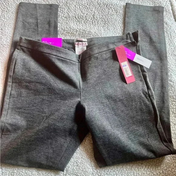 🆕
 Merona Heather Gray Skinny Leggings Pants Size 8 - Picture 1 of 7